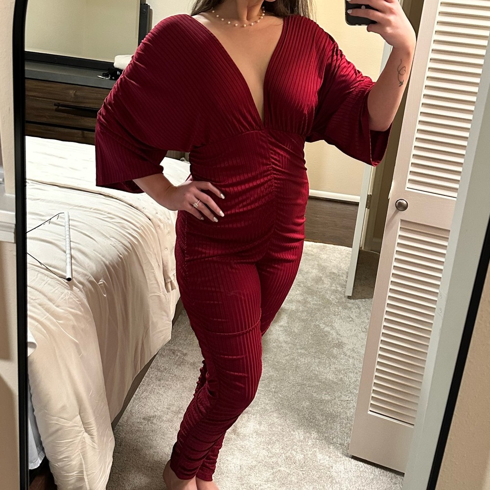 Dark Red Jumpsuit